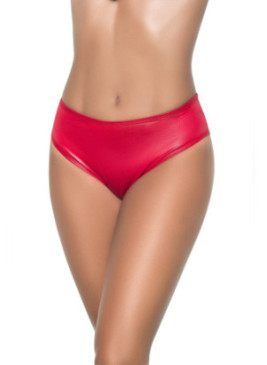 Culotte taille haute froncée à l'arrière Effet Mouillé Rouge 3038WRD Volume 2